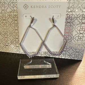 VGUC Kendra Scott Nell Earrings / Silver & Lilac Crystal